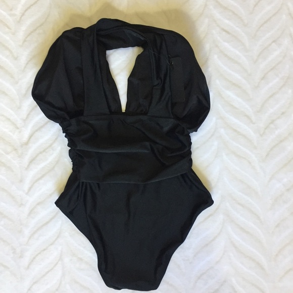 Black One-Piece Swimsuit Crisscross - Picture 5 of 9